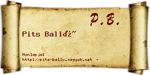 Pits Balló névjegykártya